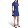 image:imageKarl Lagerfeld Womens Short Sleeve Crew Neck Scuba Crepe Aline Flounce Hem DressMaritime