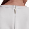 image:imageKarl Lagerfeld Womens Short Sleeve Crew Neck Scuba Crepe Aline Flounce Hem DressSoft White