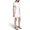 image:imageKarl Lagerfeld Womens Short Sleeve Crew Neck Scuba Crepe Aline Flounce Hem DressSoft White