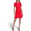 image:imageKarl Lagerfeld Womens Short Sleeve Crew Neck Scuba Crepe Aline Flounce Hem DressTomato