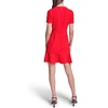 image:imageKarl Lagerfeld Womens Short Sleeve Crew Neck Scuba Crepe Aline Flounce Hem DressTomato