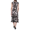 image:imageKarl Lagerfeld Womens Short Sleeve Crinkle Poly Satin Tie Waist Midi DressBlackVicuna ComboBirch