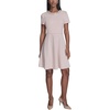 image:imageKarl Lagerfeld Womens Short Sleeve Embellished Neckline Scuba Crepe Fit amp Flare DressPearl Blush
