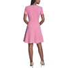 image:imageKarl Lagerfeld Womens Short Sleeve Embellished Neckline Scuba Crepe Fit amp Flare DressPink Sherbet