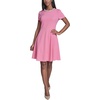 image:imageKarl Lagerfeld Womens Short Sleeve Embellished Neckline Scuba Crepe Fit amp Flare DressPink Sherbet
