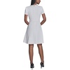image:imageKarl Lagerfeld Womens Short Sleeve Embellished Neckline Scuba Crepe Fit amp Flare DressSoft White