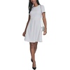 image:imageKarl Lagerfeld Womens Short Sleeve Embellished Neckline Scuba Crepe Fit amp Flare DressSoft White