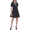 image:imageKarl Lagerfeld Womens Short Sleeve Embellished Scuba Crepe DressBlack