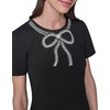 image:imageKarl Lagerfeld Womens Short Sleeve Embellished Scuba Crepe DressBlack
