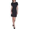 image:imageKarl Lagerfeld Womens Short Sleeve Knit Tweed Aline DressBlack