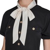 image:imageKarl Lagerfeld Womens Short Sleeve Neck Tie Silky Crepe Flounce Hem DressBlackBirch