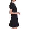 image:imageKarl Lagerfeld Womens Short Sleeve Neck Tie Silky Crepe Flounce Hem DressBlackBirch