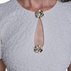 image:imageKarl Lagerfeld Womens Short Sleeve Round Neck with Keyhole Textured Jacquard DressSoft White