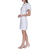 image:imageKarl Lagerfeld Womens Short Sleeve Round Neck with Keyhole Textured Jacquard DressSoft White