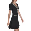 image:imageKarl Lagerfeld Womens Short Sleeve Scuba Crepe Aline DressBlack