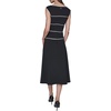 image:imageKarl Lagerfeld Womens Short Sleeve Scuba Crepe Wear to Work Midi DressBlackSoft White