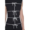 image:imageKarl Lagerfeld Womens Short Sleeve Scuba Crepe Wear to Work Midi DressBlackSoft White