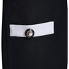 image:imageKarl Lagerfeld Womens Short Sleeve Square Neck Contrast Trim Button Front Mini DressBlackSoft White