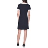 image:imageKarl Lagerfeld Womens Short Sleeve Square Neck Contrast Trim Button Front Mini DressBlackSoft White