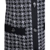image:imageKarl Lagerfeld Womens Short Sleeve Square Neck Contrast Trim Button Front Mini DressBlackSoft White Multi