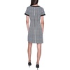 image:imageKarl Lagerfeld Womens Short Sleeve Square Neck Contrast Trim Button Front Mini DressBlackSoft White Multi