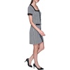 image:imageKarl Lagerfeld Womens Short Sleeve Square Neck Contrast Trim Button Front Mini DressBlackSoft White Multi