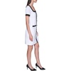 image:imageKarl Lagerfeld Womens Short Sleeve Square Neck Contrast Trim Button Front Mini DressSoft WhiteBlack
