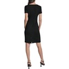 image:imageKarl Lagerfeld Womens Short Sleeve Square Neck Scuba Crepe Flower Buttons Faux Pockets DressBlack