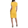 image:imageKarl Lagerfeld Womens Short Sleeve Square Neck Scuba Crepe Flower Buttons Faux Pockets DressLemon Chrome