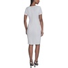 image:imageKarl Lagerfeld Womens Short Sleeve Square Neck Scuba Crepe Flower Buttons Faux Pockets DressSoft White