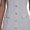 image:imageKarl Lagerfeld Womens Short Sleeve Square Neck Scuba Crepe Flower Buttons Faux Pockets DressSoft White