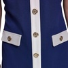 image:imageKarl Lagerfeld Womens Short Sleeve V Neck Scuba Crepe Aline Contrast Framing DressMaritimeSoft White