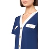 image:imageKarl Lagerfeld Womens Short Sleeve V Neck Scuba Crepe Aline Contrast Framing DressMaritimeSoft White