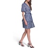 image:imageKarl Lagerfeld Womens Short Sleeve V Neck Stripe Chiffon Fit and Flare Rope Belt DressMaritimeSoft White
