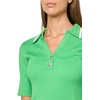 image:imageKarl Lagerfeld Womens Short Sleeve VNeck Crochet Collar SweaterGarden GreenSoft White
