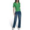 image:imageKarl Lagerfeld Womens Short Sleeve VNeck Crochet Collar SweaterGarden GreenSoft White