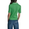 image:imageKarl Lagerfeld Womens Short Sleeve VNeck Crochet Collar SweaterGarden GreenSoft White