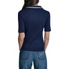 image:imageKarl Lagerfeld Womens Short Sleeve VNeck Crochet Collar SweaterNaval AcademySoft White