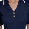 image:imageKarl Lagerfeld Womens Short Sleeve VNeck Crochet Collar SweaterNaval AcademySoft White