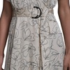 image:imageKarl Lagerfeld Womens Short Sleeve VNeck Hanky Hem Belted Satin Midi DressBisqueBlack