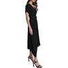 image:imageKarl Lagerfeld Womens Short Sleeve VNeck Hanky Hem Belted Satin Midi DressBlack