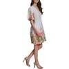 image:imageKarl Lagerfeld Womens Short Sleeve VNeck Linen Fit amp Flare Flower Button DressSoft White Multi