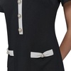 image:imageKarl Lagerfeld Womens Short Sleeve VNeck Pearl Button Bow Detail Aline Mini DressBlack Soft White