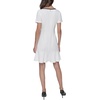 image:imageKarl Lagerfeld Womens Short Sleeve VNeck Pearl Button Bow Detail Aline Mini DressSoft White Black
