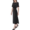 image:imageKarl Lagerfeld Womens Short Sleeve Velvet Pinstripe Midi DressBlack Multi