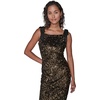 image:imageKarl Lagerfeld Womens Sleeveless Bow Straps Sequin Velvet DressGoldBlack Multi