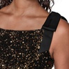 image:imageKarl Lagerfeld Womens Sleeveless Bow Straps Sequin Velvet DressGoldBlack Multi
