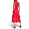 image:imageKarl Lagerfeld Womens Sleeveless Collar Linen Rope Belt Midi DressTomato
