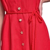 image:imageKarl Lagerfeld Womens Sleeveless Collar Linen Rope Belt Midi DressTomato