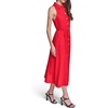 image:imageKarl Lagerfeld Womens Sleeveless Collar Linen Rope Belt Midi DressTomato